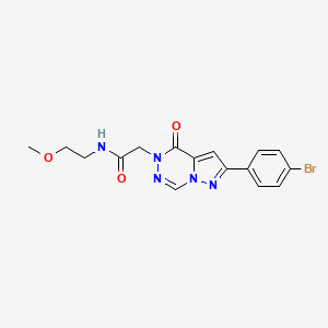 2-(2-(4-bromophenyl)-4-oxopyrazolo[1,5-d][1,2,4]triazin-5(4H)-yl)-N-(2-methoxyethyl)acetamide