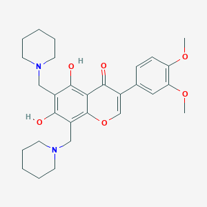 3-(3,4-dimethoxyphenyl)-5,7-dihydroxy-6,8-bis(piperidin-1-ylmethyl)-4H-chromen-4-one