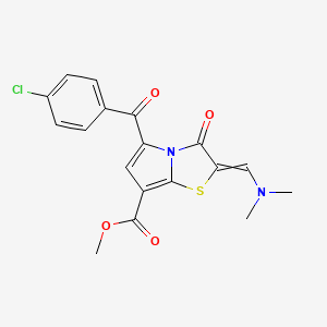 5-[(4-Chlorophenyl)-oxomethyl]-2-(dimethylaminomethylidene)-3-oxo-7-pyrrolo[2,1-b]thiazolecarboxylic acid methyl ester