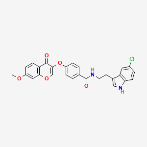 N-(2-(5-chloro-1H-indol-3-yl)ethyl)-4-((7-methoxy-4-oxo-4H-chromen-3-yl)oxy)benzamide