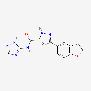 molecular formula C14H12N6O2 B14095714 5-(2,3-dihydro-1-benzofuran-5-yl)-N-(4H-1,2,4-triazol-3-yl)-1H-pyrazole-3-carboxamide 