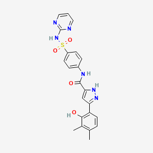 5-(2-hydroxy-3,4-dimethylphenyl)-N-[4-(pyrimidin-2-ylsulfamoyl)phenyl]-1H-pyrazole-3-carboxamide