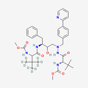 methyl N-[(2S)-1-[2-[(3S)-2-hydroxy-4-phenyl-3-[[4,4,4-trideuterio-2-(methoxycarbonylamino)-3,3-bis(trideuteriomethyl)butanoyl]amino]butyl]-2-[(4-pyridin-2-ylphenyl)methyl]hydrazinyl]-3,3-dimethyl-1-oxobutan-2-yl]carbamate