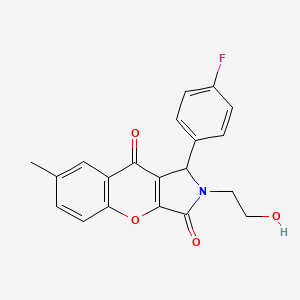 molecular formula C20H16FNO4 B14095829 1-(4-Fluorophenyl)-2-(2-hydroxyethyl)-7-methyl-1,2-dihydrochromeno[2,3-c]pyrrole-3,9-dione 