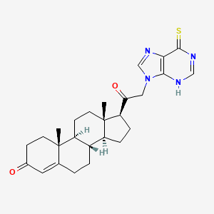 (8S,9S,10R,13S,14S,17S)-10,13-dimethyl-17-[2-(6-sulfanylidene-3H-purin-9-yl)acetyl]-1,2,6,7,8,9,11,12,14,15,16,17-dodecahydrocyclopenta[a]phenanthren-3-one