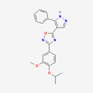 3-(4-isopropoxy-3-methoxyphenyl)-5-(3-phenyl-1H-pyrazol-4-yl)-1,2,4-oxadiazole