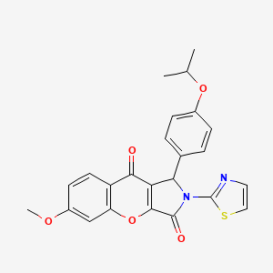 6-Methoxy-1-[4-(propan-2-yloxy)phenyl]-2-(1,3-thiazol-2-yl)-1,2-dihydrochromeno[2,3-c]pyrrole-3,9-dione