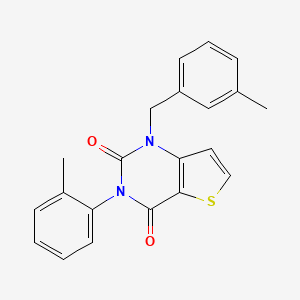 molecular formula C21H18N2O2S B14095992 1-(3-methylbenzyl)-3-(2-methylphenyl)thieno[3,2-d]pyrimidine-2,4(1H,3H)-dione 