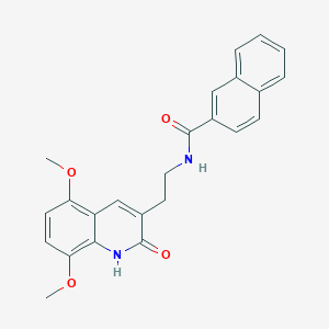 molecular formula C24H22N2O4 B14096012 N-(2-(5,8-dimethoxy-2-oxo-1,2-dihydroquinolin-3-yl)ethyl)-2-naphthamide 