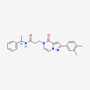 3-[2-(3,4-dimethylphenyl)-4-oxopyrazolo[1,5-a]pyrazin-5(4H)-yl]-N-(1-phenylethyl)propanamide