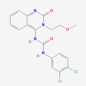 (E)-1-(3,4-dichlorophenyl)-3-(3-(2-methoxyethyl)-2-oxo-2,3-dihydroquinazolin-4(1H)-ylidene)urea