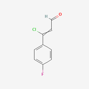 molecular formula C9H6ClFO B14096079 3-Chloro-3-(4-fluorophenyl)acrylaldehyde 