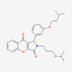 molecular formula C28H33NO5 B14096086 1-[3-(3-Methylbutoxy)phenyl]-2-[3-(propan-2-yloxy)propyl]-1,2-dihydrochromeno[2,3-c]pyrrole-3,9-dione 