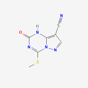 molecular formula C7H5N5OS B14096113 4-methylsulfanyl-2-oxo-1H-pyrazolo[1,5-a][1,3,5]triazine-8-carbonitrile 