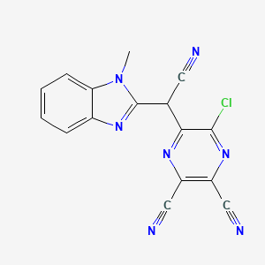 5-Chloro-6-(cyano(1-methyl-1H-benzo[d]imidazol-2-yl)methyl)pyrazine-2,3-dicarbonitrile