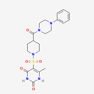 {1-[(2,4-Dihydroxy-6-methylpyrimidin-5-yl)sulfonyl]piperidin-4-yl}(4-phenylpiperazin-1-yl)methanone