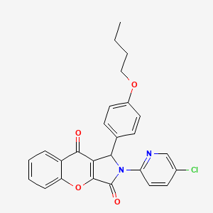 molecular formula C26H21ClN2O4 B14096156 1-(4-Butoxyphenyl)-2-(5-chloropyridin-2-yl)-1,2-dihydrochromeno[2,3-c]pyrrole-3,9-dione 