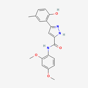 molecular formula C19H19N3O4 B14096157 N-(2,4-dimethoxyphenyl)-3-(2-hydroxy-5-methylphenyl)-1H-pyrazole-5-carboxamide 