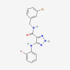 molecular formula C16H13BrFN5O B14096173 N-(3-bromobenzyl)-5-((2-fluorophenyl)amino)-1H-1,2,3-triazole-4-carboxamide 