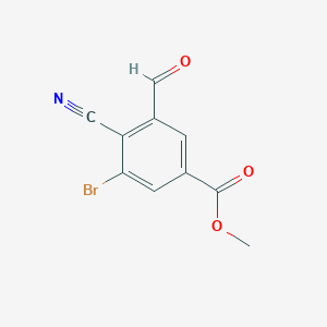 molecular formula C10H6BrNO3 B1409621 Methyl 3-bromo-4-cyano-5-formylbenzoate CAS No. 1804381-28-9