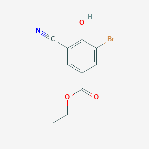 molecular formula C10H8BrNO3 B1409622 Ethyl 3-bromo-5-cyano-4-hydroxybenzoate CAS No. 1807079-50-0