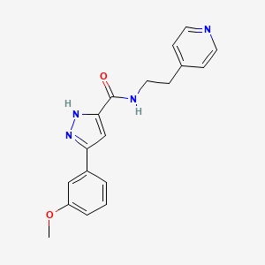 molecular formula C18H18N4O2 B14096229 5-(3-methoxyphenyl)-N-[2-(pyridin-4-yl)ethyl]-1H-pyrazole-3-carboxamide 