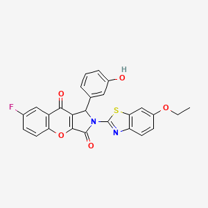 2-(6-Ethoxy-1,3-benzothiazol-2-yl)-7-fluoro-1-(3-hydroxyphenyl)-1,2-dihydrochromeno[2,3-c]pyrrole-3,9-dione