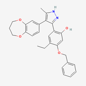 5-(benzyloxy)-2-[4-(3,4-dihydro-2H-1,5-benzodioxepin-7-yl)-3-methyl-1H-pyrazol-5-yl]-4-ethylphenol