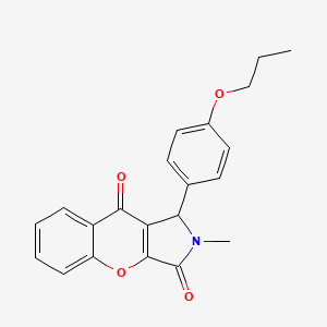 molecular formula C21H19NO4 B14096284 2-Methyl-1-(4-propoxyphenyl)-1,2-dihydrochromeno[2,3-c]pyrrole-3,9-dione 