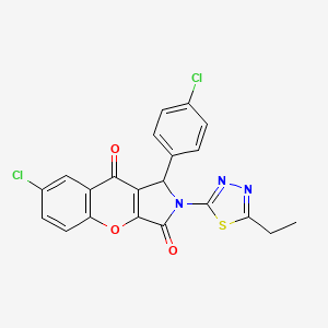 7-Chloro-1-(4-chlorophenyl)-2-(5-ethyl-1,3,4-thiadiazol-2-yl)-1,2-dihydrochromeno[2,3-c]pyrrole-3,9-dione