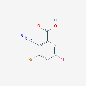 molecular formula C8H3BrFNO2 B1409629 3-Bromo-2-cyano-5-fluorobenzoic acid CAS No. 1805103-94-9