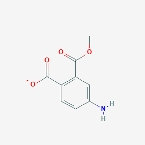 molecular formula C9H8NO4- B14096291 1,2-Benzenedicarboxylic acid, 4-amino-, 2-methyl ester 