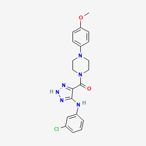 molecular formula C20H21ClN6O2 B14096297 (5-((3-chlorophenyl)amino)-1H-1,2,3-triazol-4-yl)(4-(4-methoxyphenyl)piperazin-1-yl)methanone 