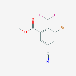molecular formula C10H6BrF2NO2 B1409630 Methyl 3-bromo-5-cyano-2-(difluoromethyl)benzoate CAS No. 1805592-56-6