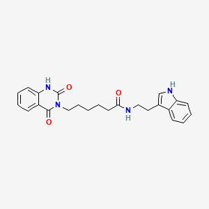 molecular formula C24H26N4O3 B14096304 6-(2,4-dioxo-1H-quinazolin-3-yl)-N-[2-(1H-indol-3-yl)ethyl]hexanamide 