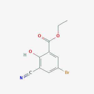 molecular formula C10H8BrNO3 B1409634 Ethyl 5-bromo-3-cyano-2-hydroxybenzoate CAS No. 1805487-75-5