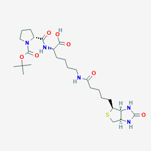 molecular formula C26H43N5O7S B14096346 Boc-D-Pro-Lys(biotinyl)(biotinyl)-OH 