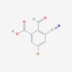 molecular formula C9H4BrNO3 B1409635 5-Bromo-3-cyano-2-formylbenzoic acid CAS No. 1806849-94-4
