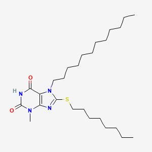 7-dodecyl-3-methyl-8-(octylsulfanyl)-3,7-dihydro-1H-purine-2,6-dione