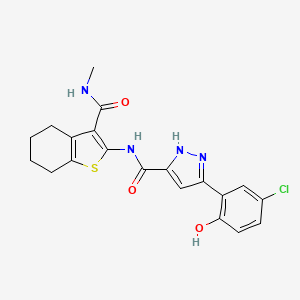 5-(5-chloro-2-hydroxyphenyl)-N-[3-(methylcarbamoyl)-4,5,6,7-tetrahydro-1-benzothiophen-2-yl]-1H-pyrazole-3-carboxamide