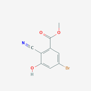 molecular formula C9H6BrNO3 B1409638 Methyl 5-bromo-2-cyano-3-hydroxybenzoate CAS No. 1805593-31-0