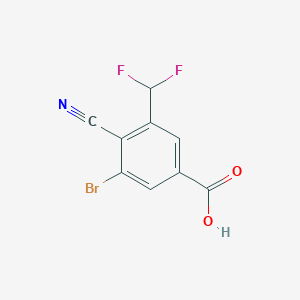 molecular formula C9H4BrF2NO2 B1409639 3-Bromo-4-cyano-5-(difluoromethyl)benzoic acid CAS No. 1805592-14-6