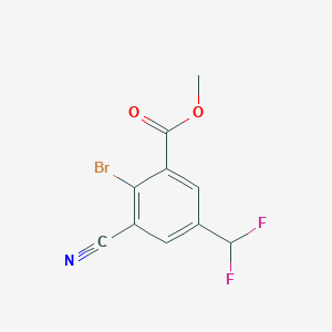 molecular formula C10H6BrF2NO2 B1409643 Methyl 2-bromo-3-cyano-5-(difluoromethyl)benzoate CAS No. 1807029-93-1