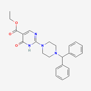 Ethyl 2-[4-(diphenylmethyl)piperazin-1-yl]-4-hydroxypyrimidine-5-carboxylate