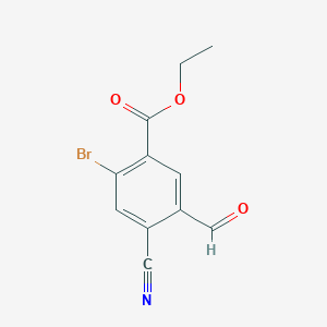 molecular formula C11H8BrNO3 B1409645 Ethyl 2-bromo-4-cyano-5-formylbenzoate CAS No. 1805406-87-4