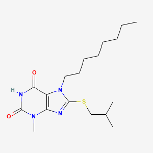 molecular formula C18H30N4O2S B14096459 3-methyl-8-[(2-methylpropyl)sulfanyl]-7-octyl-3,7-dihydro-1H-purine-2,6-dione 