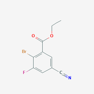 molecular formula C10H7BrFNO2 B1409648 Ethyl 2-bromo-5-cyano-3-fluorobenzoate CAS No. 1805187-50-1