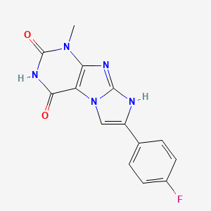 7-(4-fluorophenyl)-4-hydroxy-1-methyl-1H-imidazo[2,1-f]purin-2(8H)-one