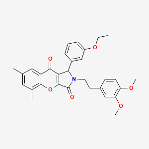 2-[2-(3,4-Dimethoxyphenyl)ethyl]-1-(3-ethoxyphenyl)-5,7-dimethyl-1,2-dihydrochromeno[2,3-c]pyrrole-3,9-dione