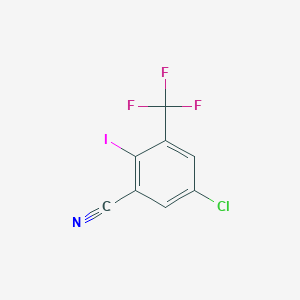 molecular formula C8H2ClF3IN B14096498 5-Chloro-2-iodo-3-(trifluoromethyl)benzonitrile 